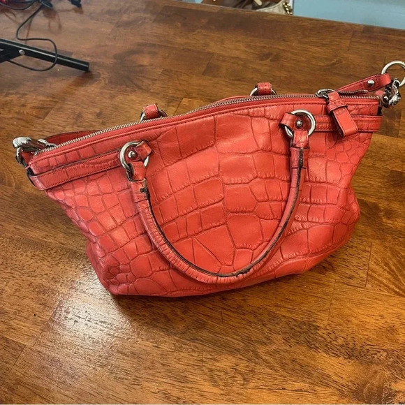 Coach Madison Sophia Croc Embossed Leather Satchel Crossbody Shoulder bag purse - Picture 10 of 16